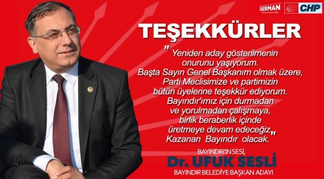 Başkan Ufuk Sesli'den teşekkür