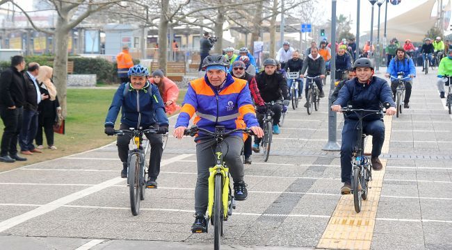 10 kilometre bisiklet sürdü