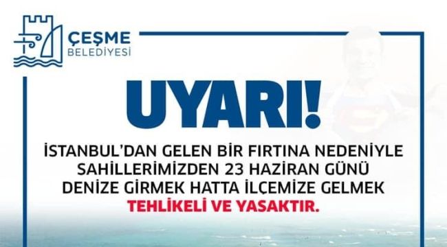 Çeşme Belediyesi'nden İstanbullulara uyarı!