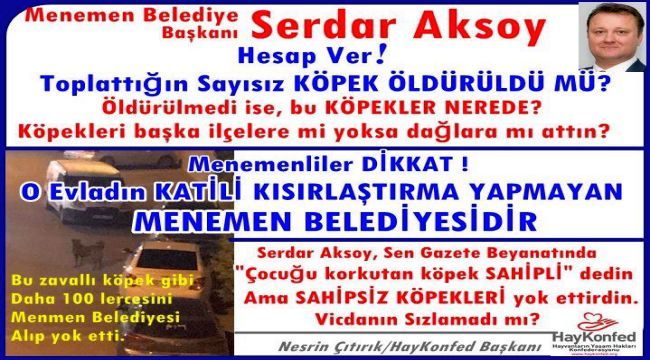 Hayvan severler Serdar Aksoy'a tepki gösterdi