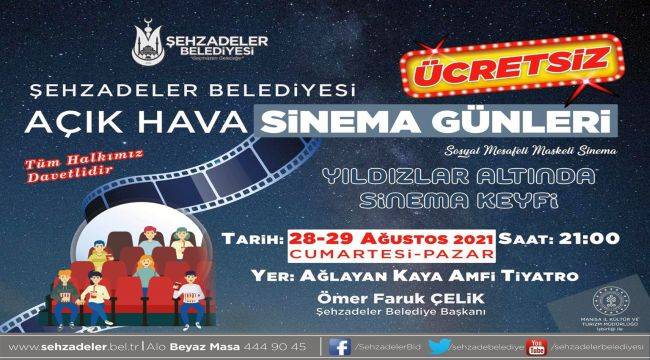 Şehzadeler’de açık hava sinema günleri başlıyor