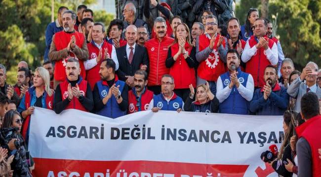 Asgari ücret yürüyüşünde işçilerle birlikteydi