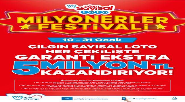 Çılgın Sayısal Loto’da 4 talihli toplam ekstra 5 milyon TL kazandı!