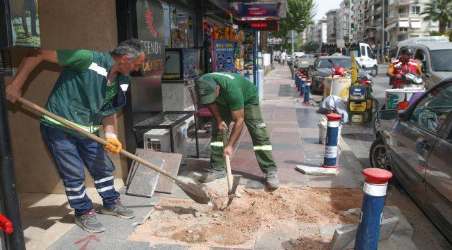 Konak’ta kaldırımlar için kollar sıvandı