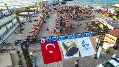 Güzelbahçe Gece Pazarı yenilenen yüzüyle görücüye çıktı