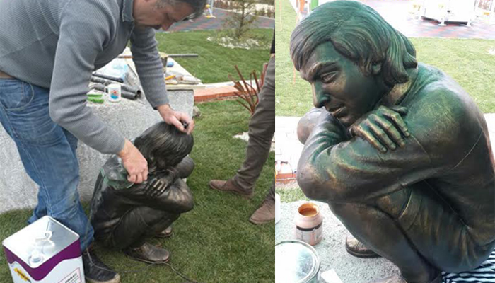 Berkin Elvan heykeli onarıldı
