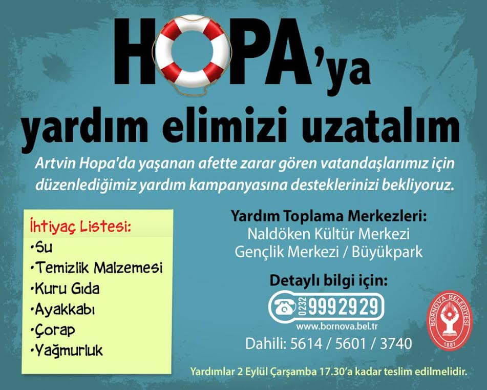 Bornova’dan Hopa’ya yardım eli