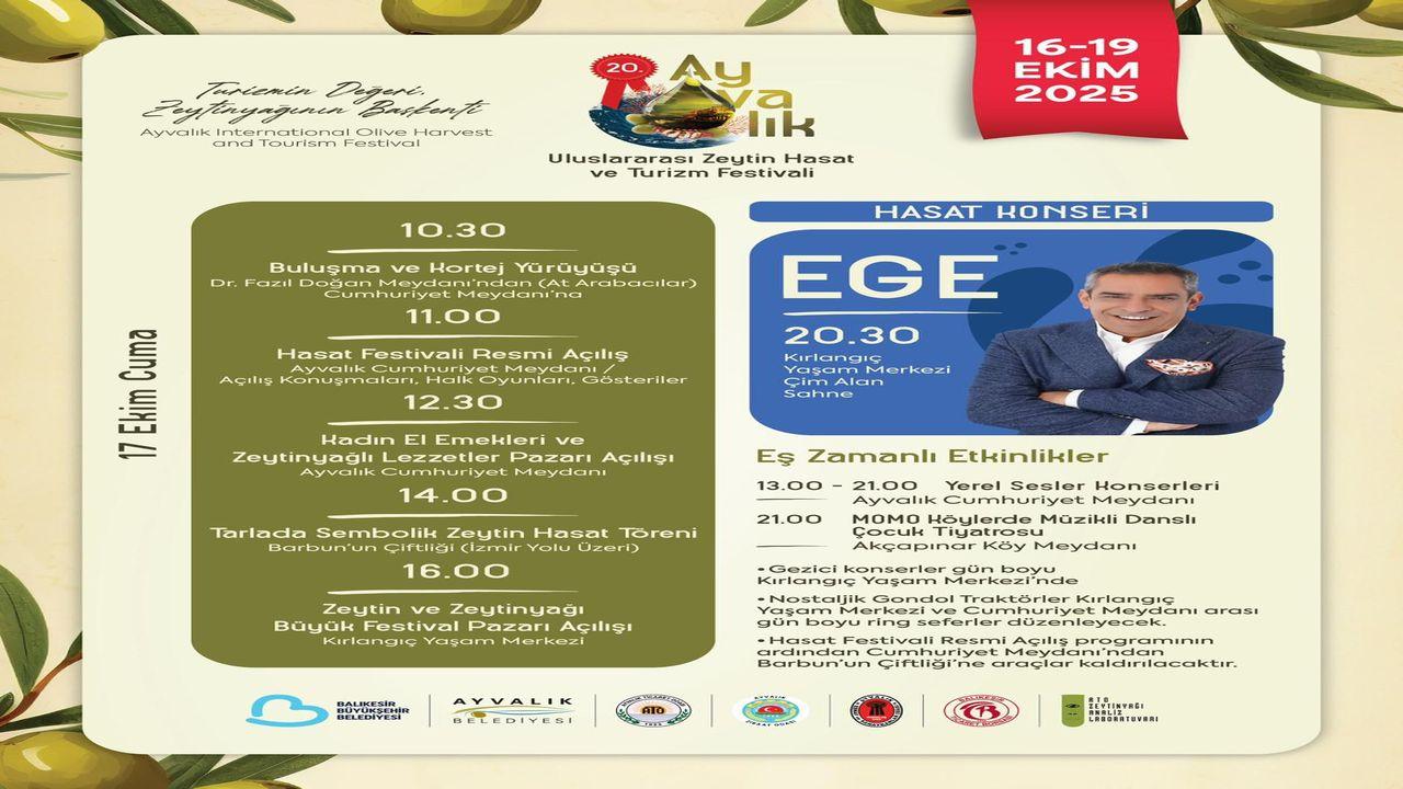 20. Ayvalık Uluslararası Zeytin Hasat ve Turizm Festivali Başlıyor…
