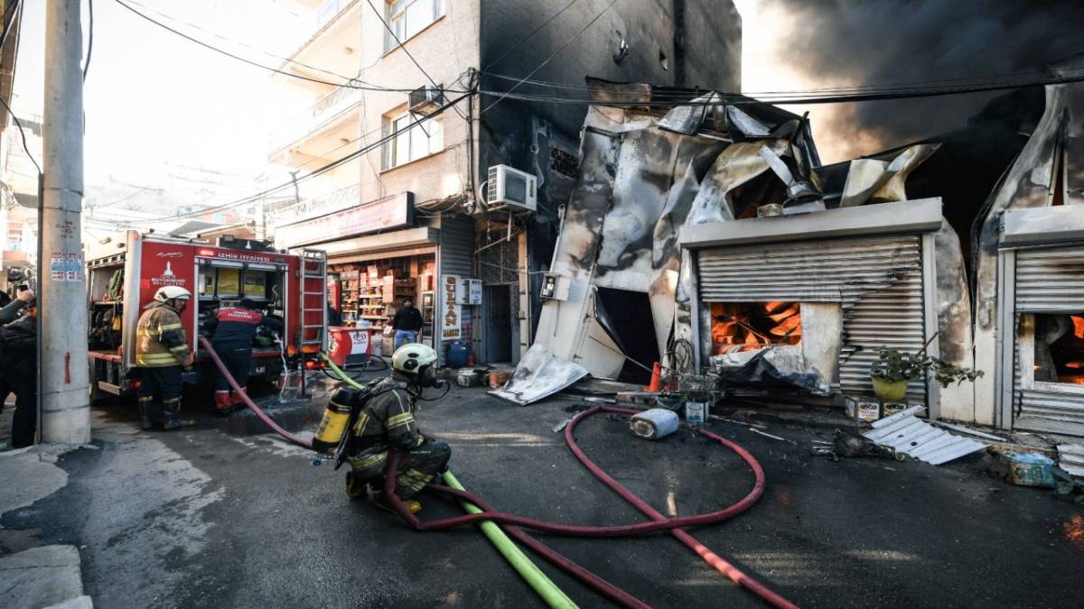 Buca’da iş yeri yangını panik yarattı